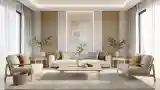 Bright Lounge with Wood and Linen