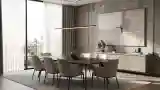 Nowoczesna Sala Jedzeniowa z Marmurem