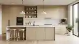 Japandi Kitchen with Wood and Stone