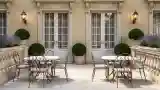 Outdoor Terrace with Marble Tables