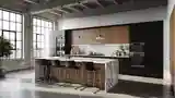 Loft Kitchen with Marble and Wood