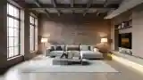 Łazienka Loft z cegłą i drewnem