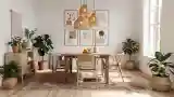 Bohemian Dining Room with Natural Textures