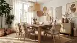 Elegancka Jadalnia Boho z Drewnem