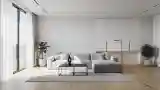 Minimalist Living Room in Grays