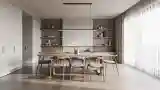 Wnętrze jadalni w stylu minimalistycznym