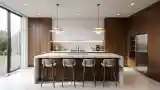 Modern Kitchen with Marble Island