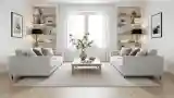 Minimalist Living Room with Wood and Concrete