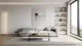 Minimalistny Pokój Jadalni z Drewnem