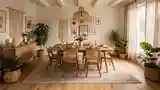 Elegancka Sala Jedzeniowa w Stylu Boho