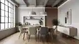 Wysoki Loft z Drewnem i Ciemnym Kamieniem