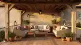 Luxury Outdoor Lounge with Wood