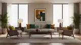 Modern Lounge with Wood and Fabric