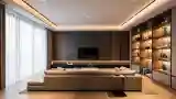 Luxurious Lounge with Wood and Marble