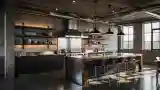 Industrial Kitchen z Betonem i Drewnem
