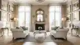 Baroque Lounge with Marble Fireplace