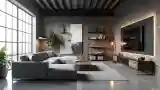 Spacious Industrial Living Room