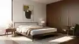 Luxurious Bedroom with Wood and Art
