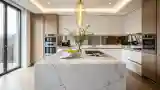 Minimalist Kitchen with Marble Island