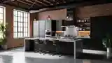 Industrial Kitchen with Dark Accents