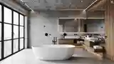 Łazienka Loft z Betonem i Drewnem