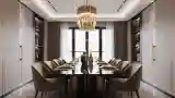 Elegant Dining Room with Marble Table