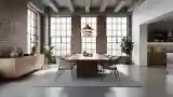 Loft Dining Room with Brick Walls
