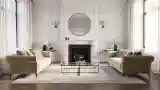 Classic Lounge with Marble Fireplace