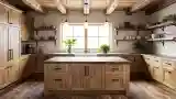 Rustic Wooden Kitchen with Warm Light