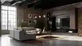 Industrial Living Room in Luxury Style