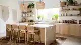 Bohemian Kitchen with Rattan Accents