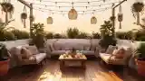 Sofa na tarasie z rattanem