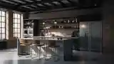 Industrial Kitchen with Dark Tones