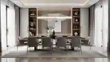 Modern Dining Room with Wood and Light