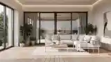 Minimalist Living Room with Wood and Light Textiles