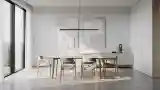 Elegancki Salon Jadalny z Drewnem