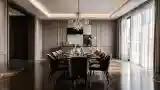 Elegancki Salon Jadalny z Marmurem