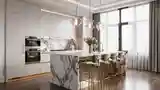 Glamorowy Kuchnia z Marmurowym Wysokim Blatem