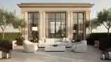 Luxury Terrace with Marble and Wood