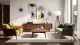 Scandinavian Lounge with Wood and Rug