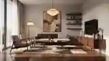 Nowoczesny salon w stylu mid-century