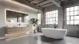 Łazienka Loft z Betonem i Drewnem