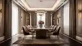 Elegancki Salon Jadalny z Marmurem