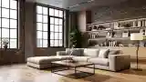 Loft z kamieniem i drewnem