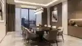 Modern Luxury Dining Room with Wood