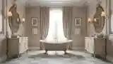 Wąskie łazienka w stylu klasycznym