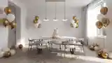 Minimalistna Sala Jedzeniowa z Balonami
