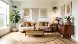 Łagodna sala w stylu boho
