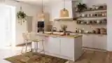 Elegancka Kuchnia Boho z Drewnem i Włóknem