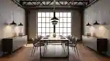 Industrial Dining Room with Raw Aesthetics